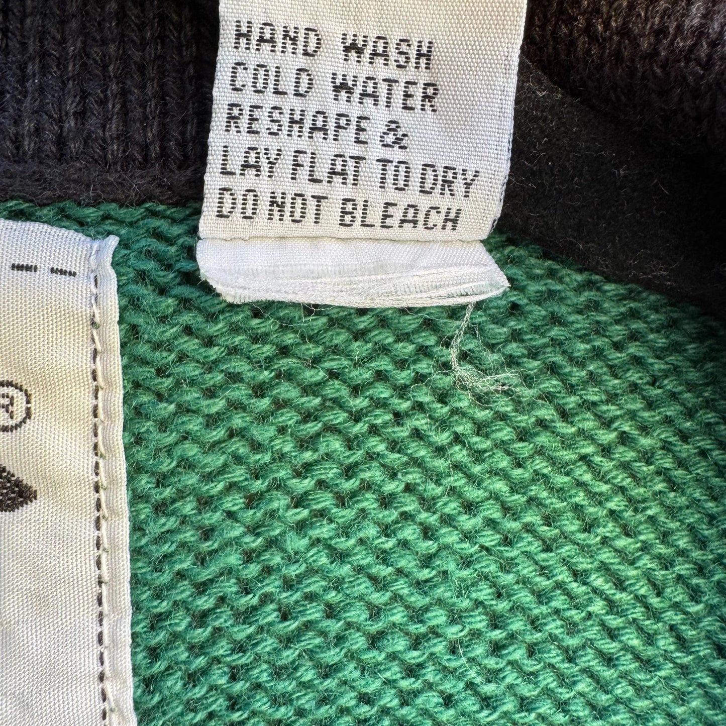 Storybook Knits Vintage Green Knit Cardigan Sweater Sunflower Embroidery Size S