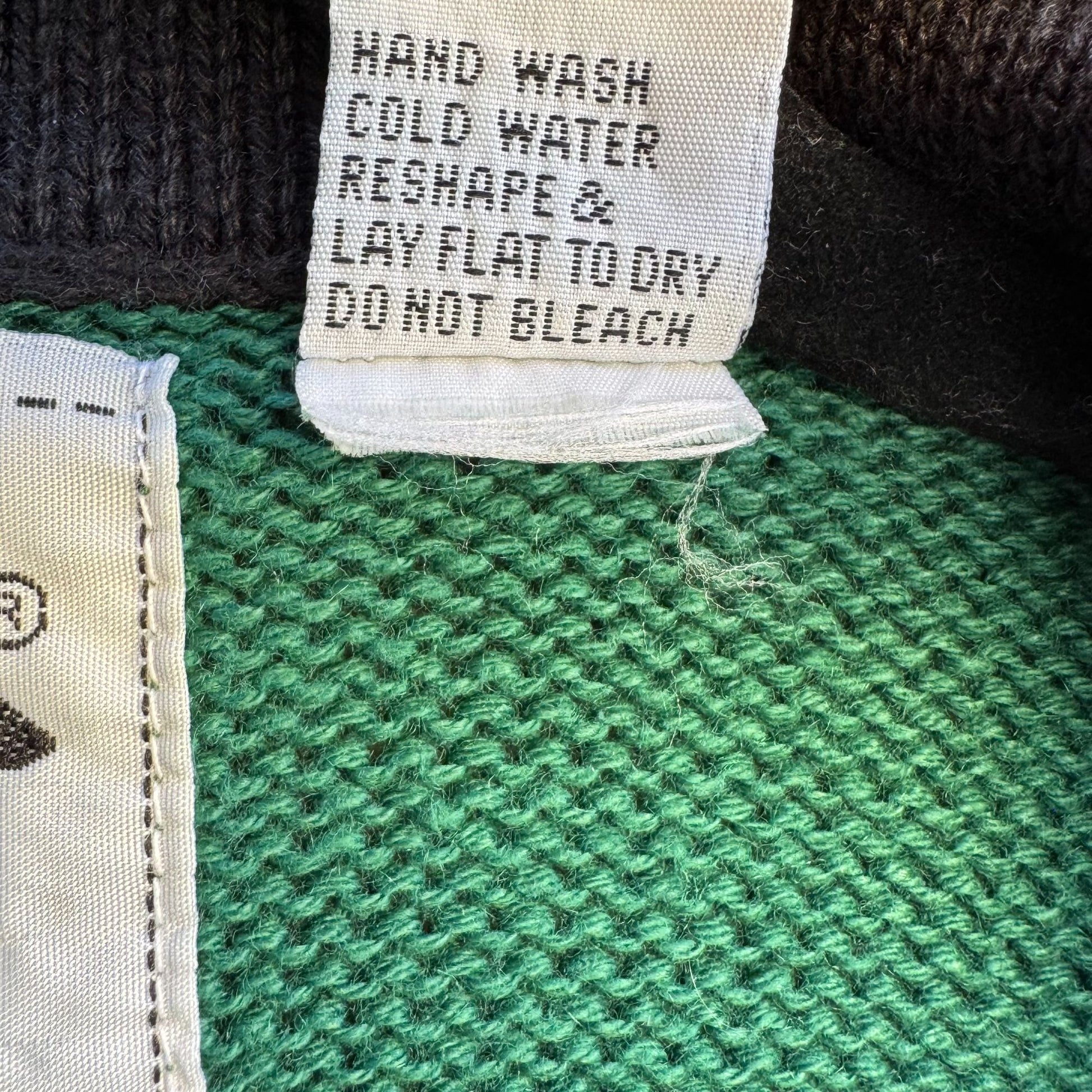 Storybook Knits Vintage Green Knit Cardigan Sweater Sunflower Embroidery Size S