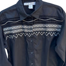 Switch Adobe Rose Vintage Western Button-Up Shirt S Black Geometric Embroidery Studs S 3 image
