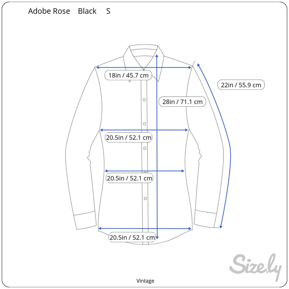 Adobe Rose Vintage Western Button-Up Shirt S Black Geometric Embroidery Studs S