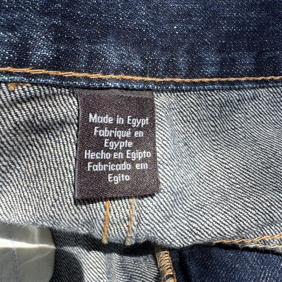 Calvin Klein Mens Dark Wash Relaxed Fit All Cotton Straight Leg Denim Jeans 32x32