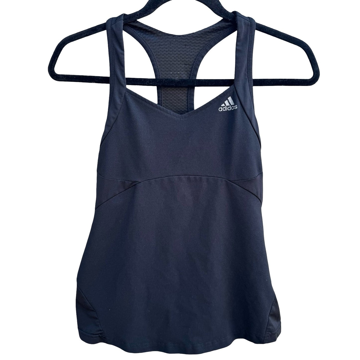 Adidas ClimaCool Activewear Racerback Tank Top Black Built-in Bra Mesh AF5001 S