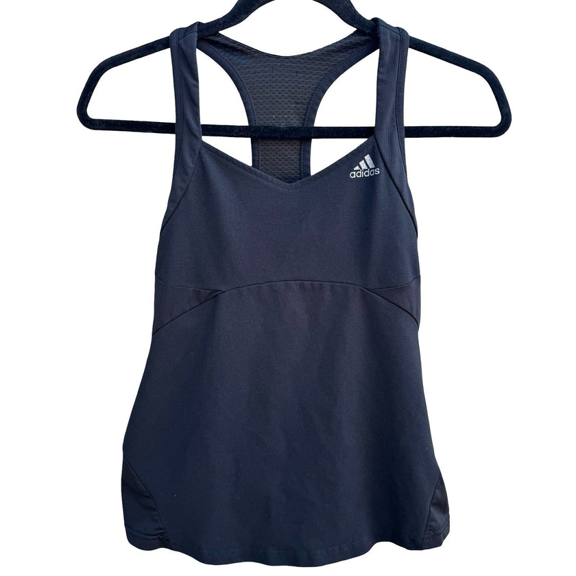Adidas ClimaCool Activewear Racerback Tank Top Black Built-in Bra Mesh AF5001 S