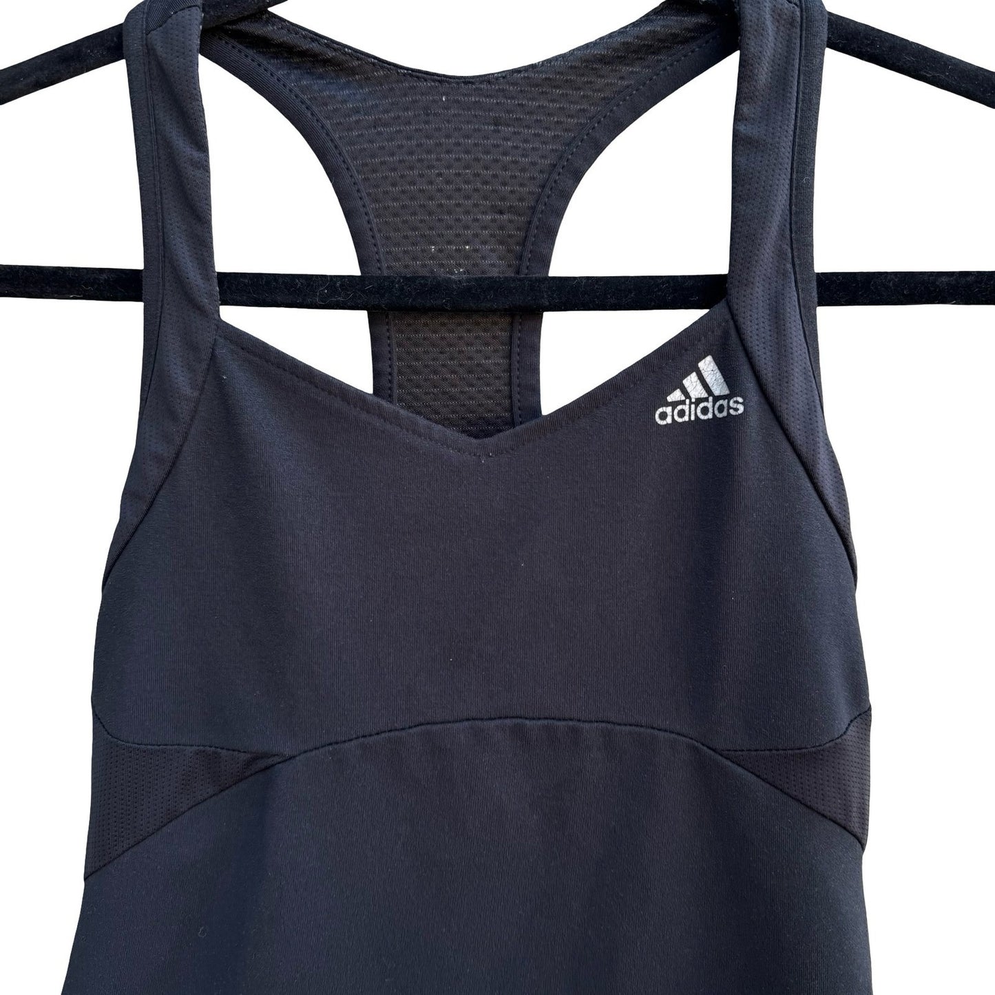 Adidas ClimaCool Activewear Racerback Tank Top Black Built-in Bra Mesh AF5001 S