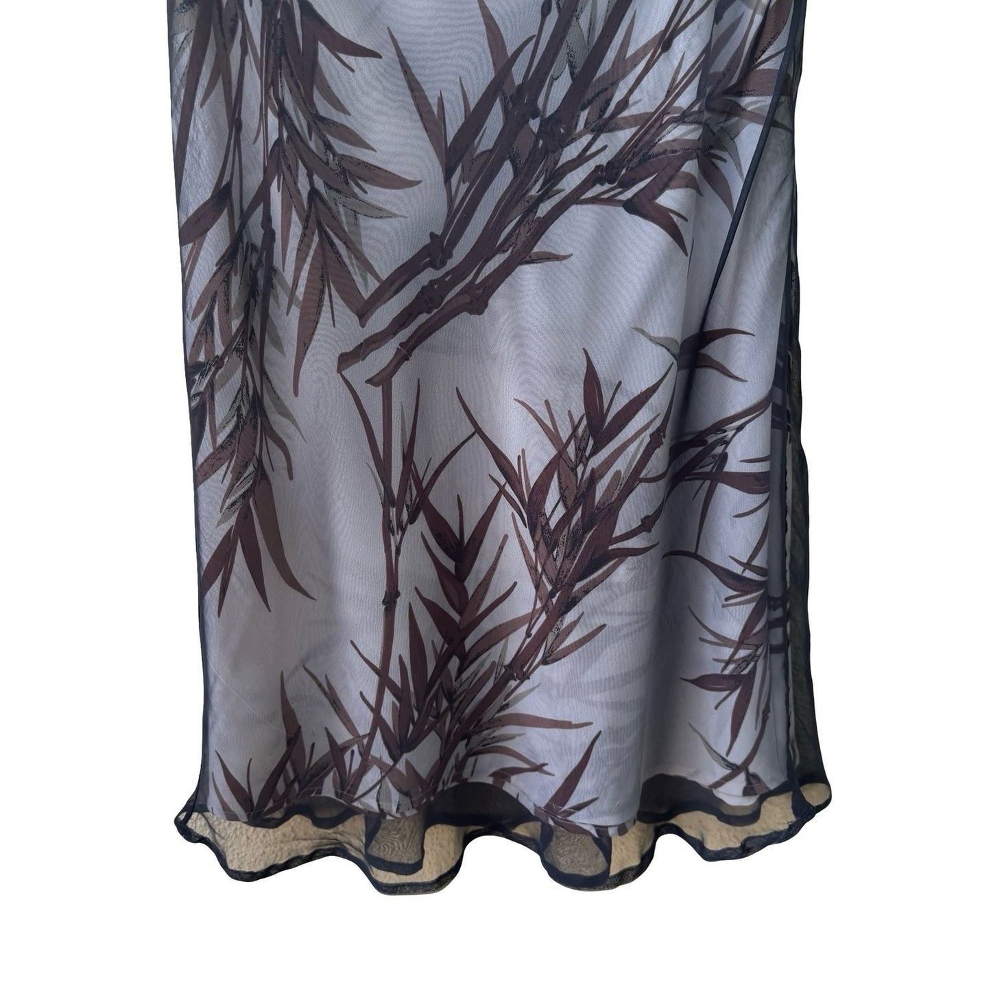 BCBG Max Azria Y2K 90s Whimsigoth Boho Bamboo Mesh Sheer Overlay Midi Skirt 4