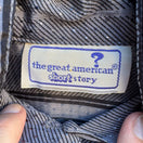 Switch The Great American Short Story Vintage 70s Gray Striped Bow Puff Sleeve Blouse M 2 image