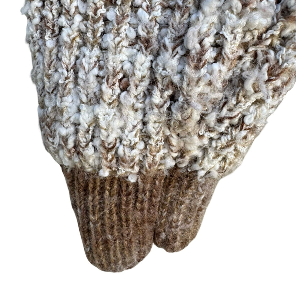Monto par le Chois Vintage Brown Cream Marled Knit Longline Cardigan Sweater S