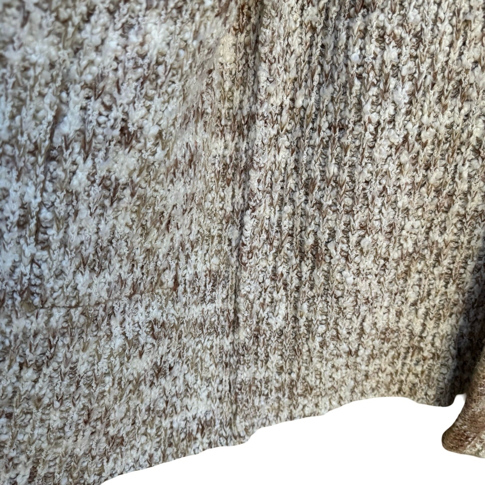 Monto par le Chois Vintage Brown Cream Marled Knit Longline Cardigan Sweater S