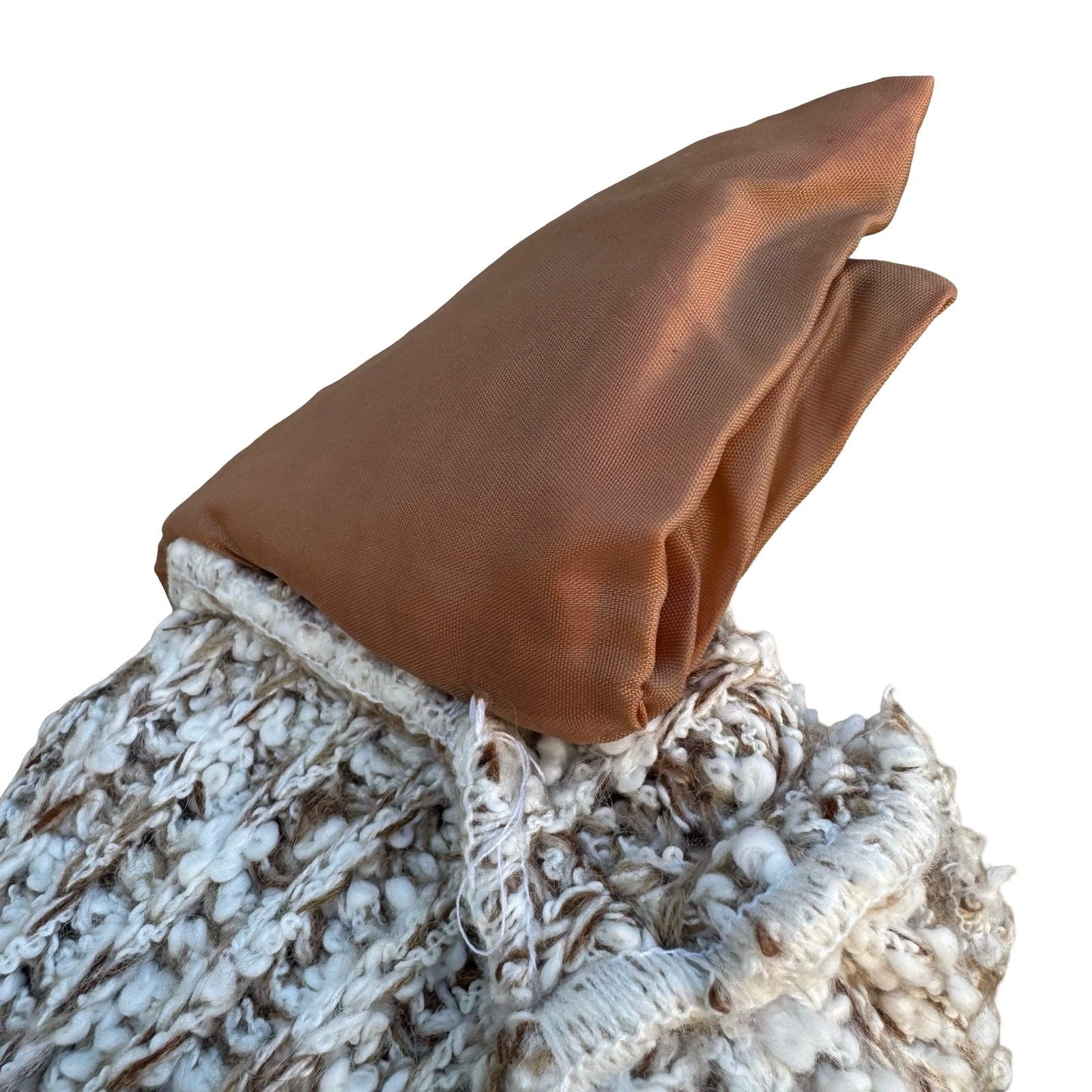 Monto par le Chois Vintage Brown Cream Marled Knit Longline Cardigan Sweater S