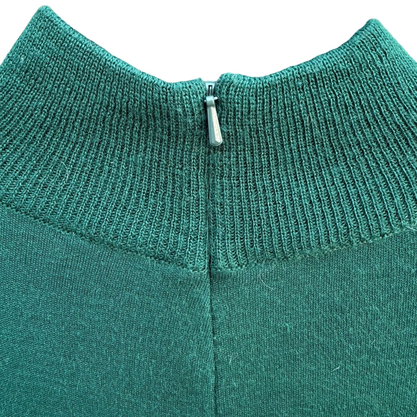 Liz Claiborne Vintage Womens Petite XS Green Mockneck Sweater Dress Wool Blend