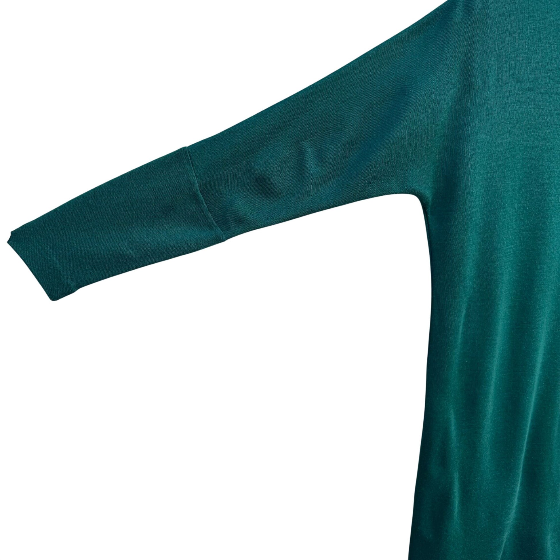 Liz Claiborne Vintage Womens Petite XS Green Mockneck Sweater Dress Wool Blend