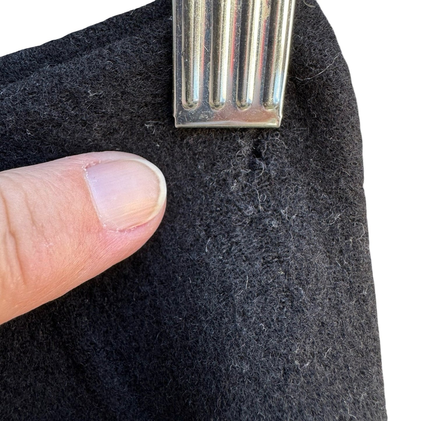 DKNY Y2K 90s MInimalist Quiet Luxury Wool Angora Mini Skirt Seam Detail Black 4