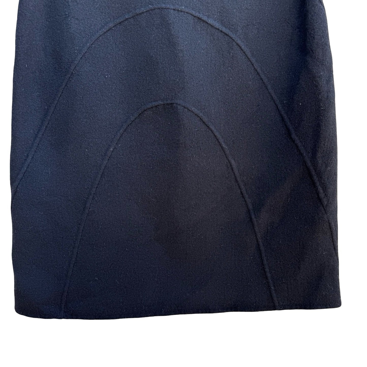 DKNY Y2K 90s MInimalist Quiet Luxury Wool Angora Mini Skirt Seam Detail Black 4