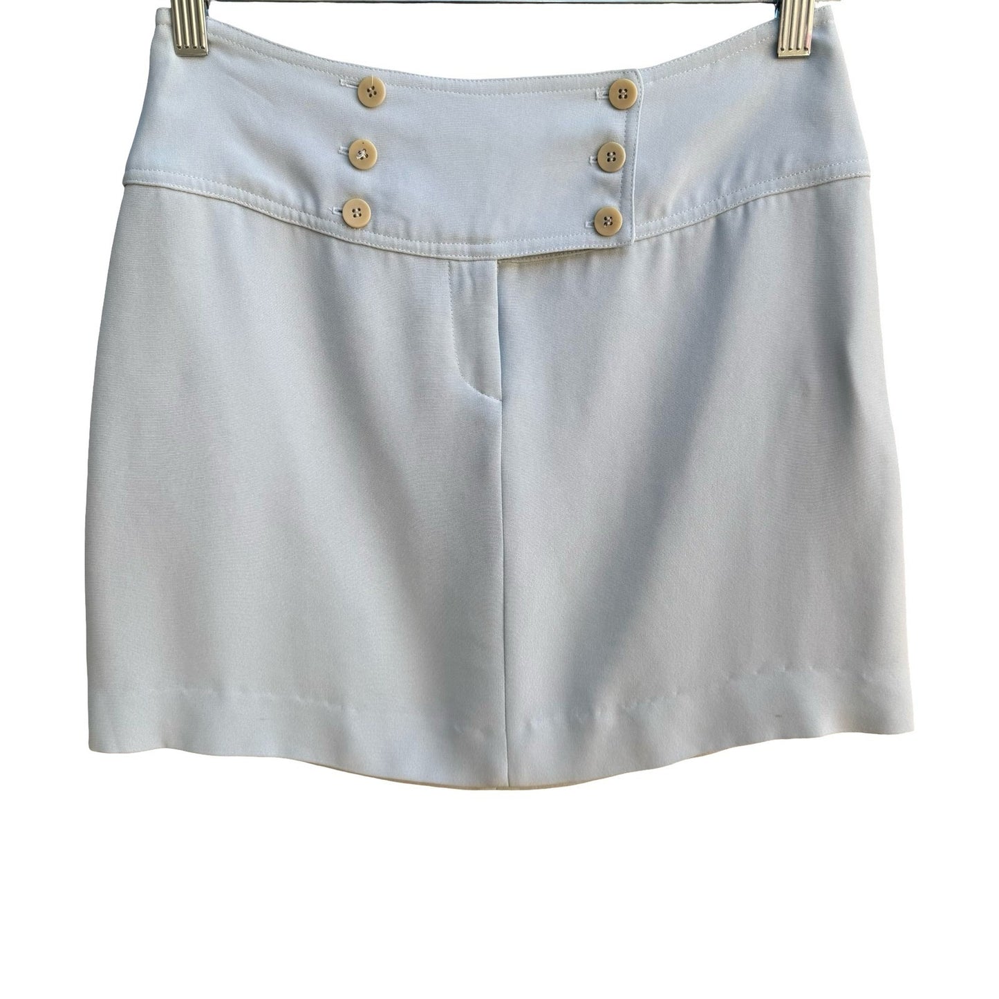 Parallel Y2K 90s Coquette Preppy Pastel Blue Sailor Button Micro Mini Skirt 6