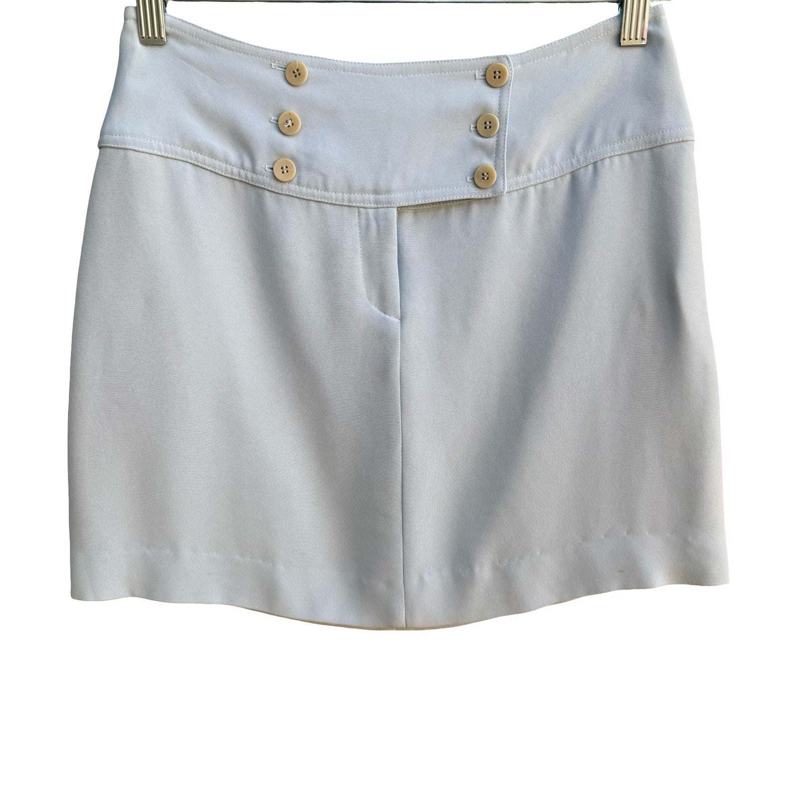 Parallel Y2K 90s Coquette Preppy Pastel Blue Sailor Button Micro Mini Skirt 6