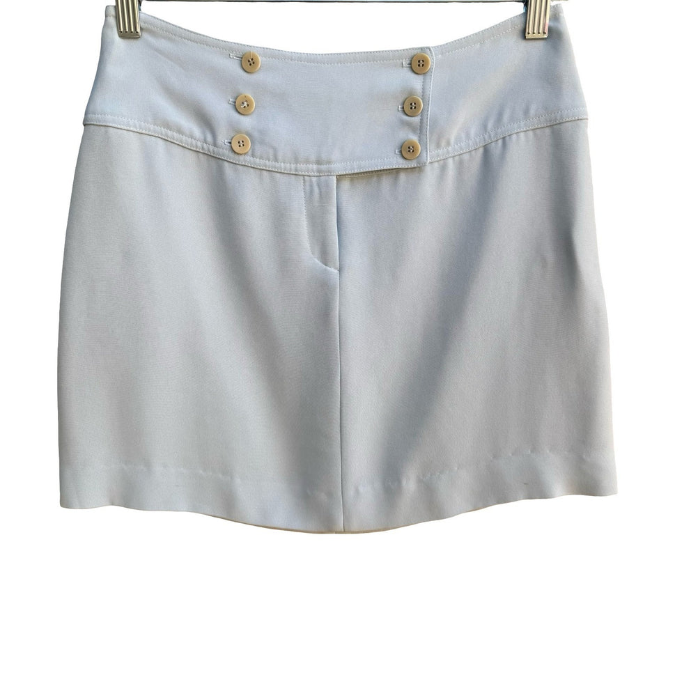 Parallel Y2K 90s Coquette Preppy Pastel Blue Sailor Button Micro Mini Skirt 6