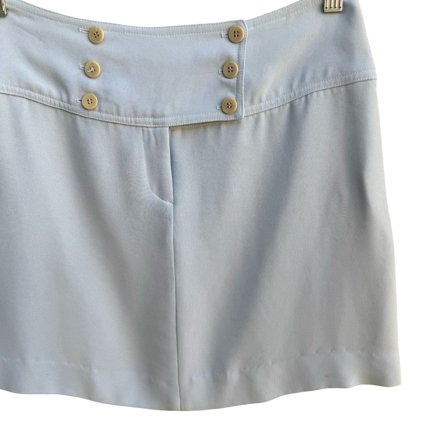 Parallel Y2K 90s Coquette Preppy Pastel Blue Sailor Button Micro Mini Skirt 6