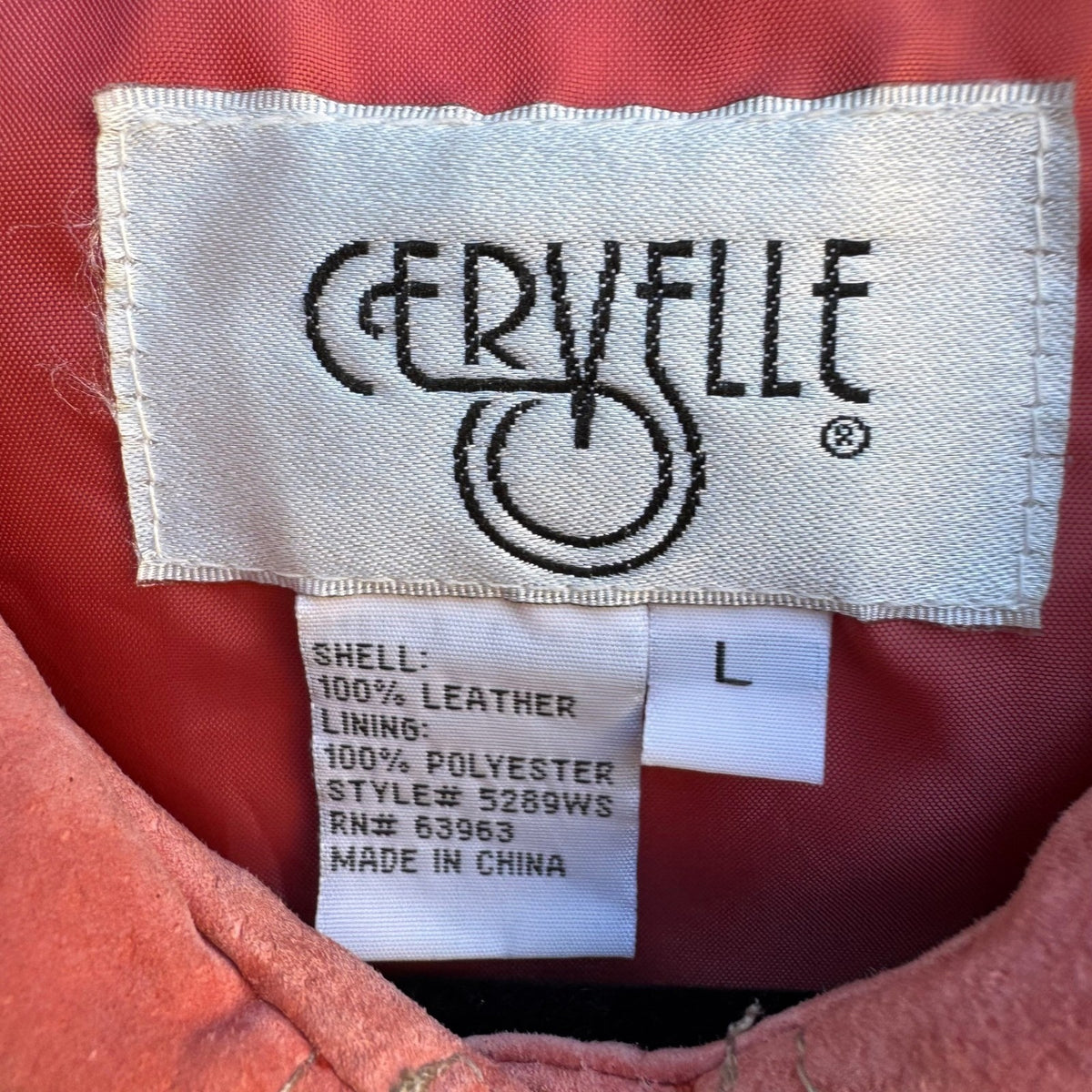 Cervelle Vintage 90s Suede Leather Western Boho Coastal Cowgirl Jacket Pink L