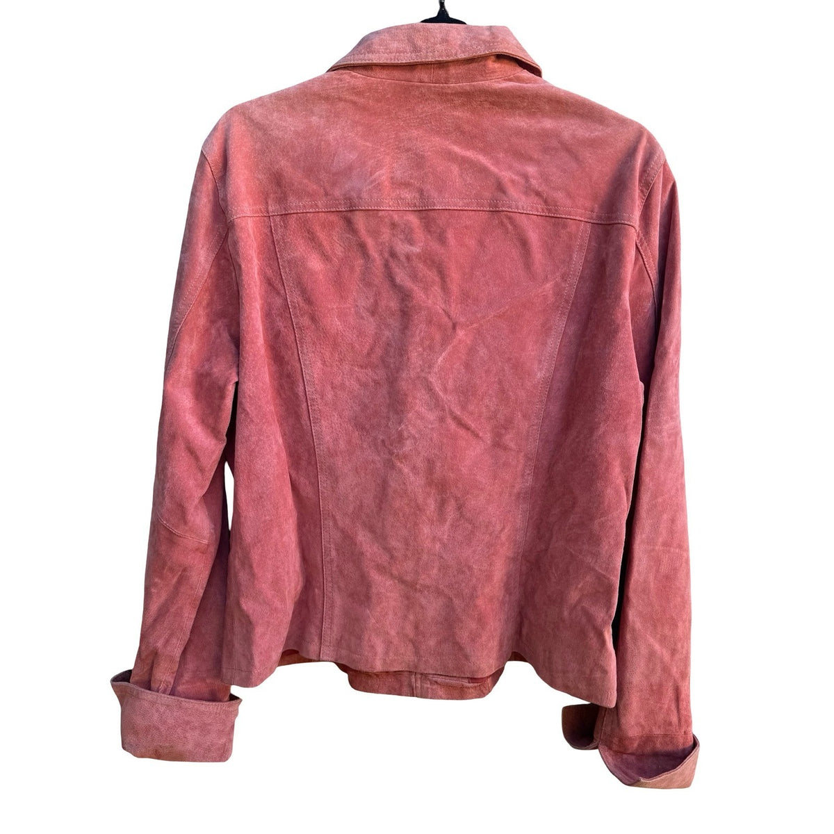 Cervelle Vintage 90s Suede Leather Western Boho Coastal Cowgirl Jacket Pink L