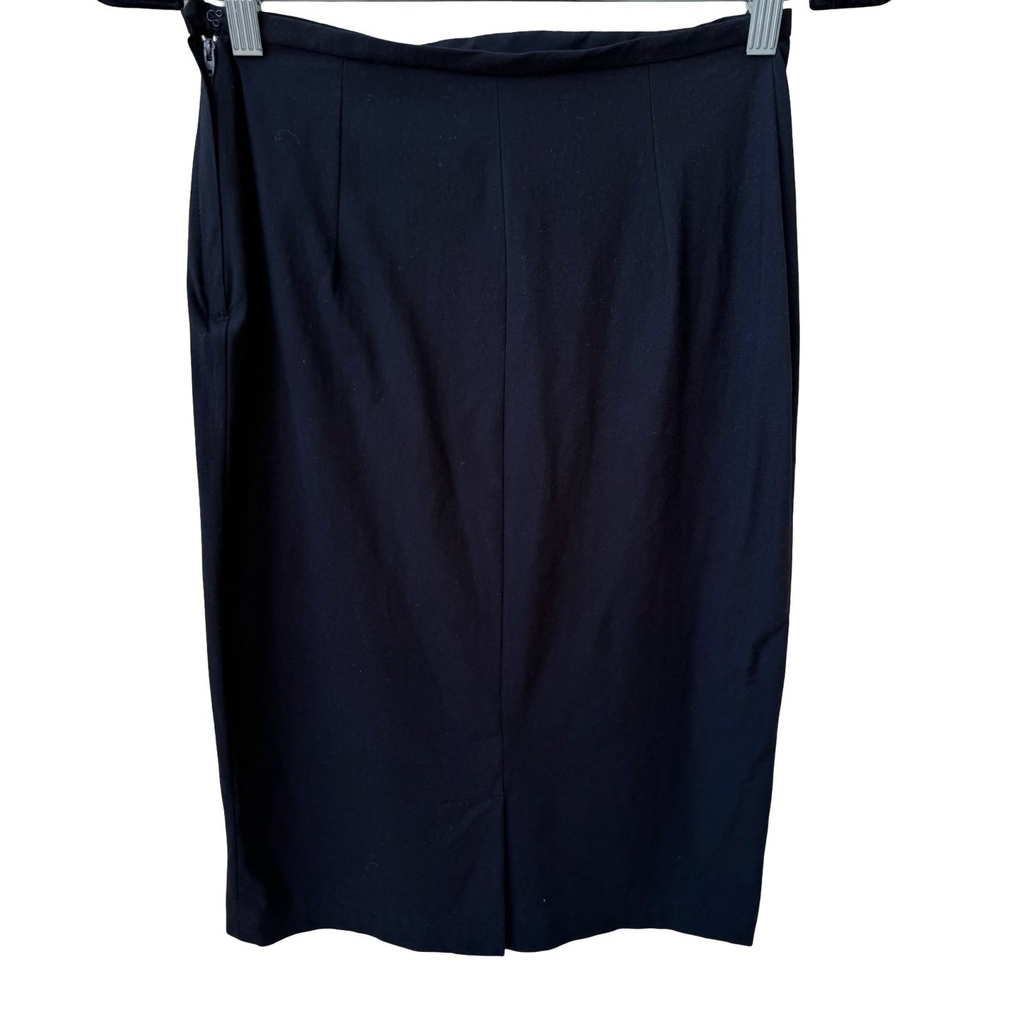Katayone Adeli Vintage Y2K 90s Minimalist Quiet Luxury Goth Black Pencil Skirt 2