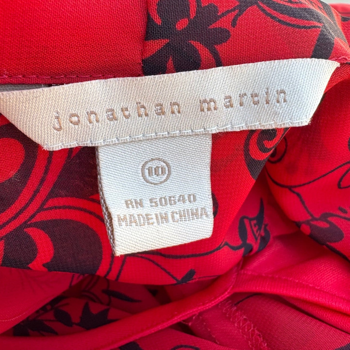 Jonathan Martin Whimisigoth Dark Floral Paisley Sheer Midi Dress Red Womens 10