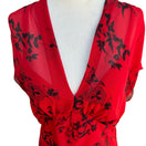 Switch Jonathan Martin Whimisigoth Dark Floral Paisley Sheer Midi Dress Red Womens 10 3 image