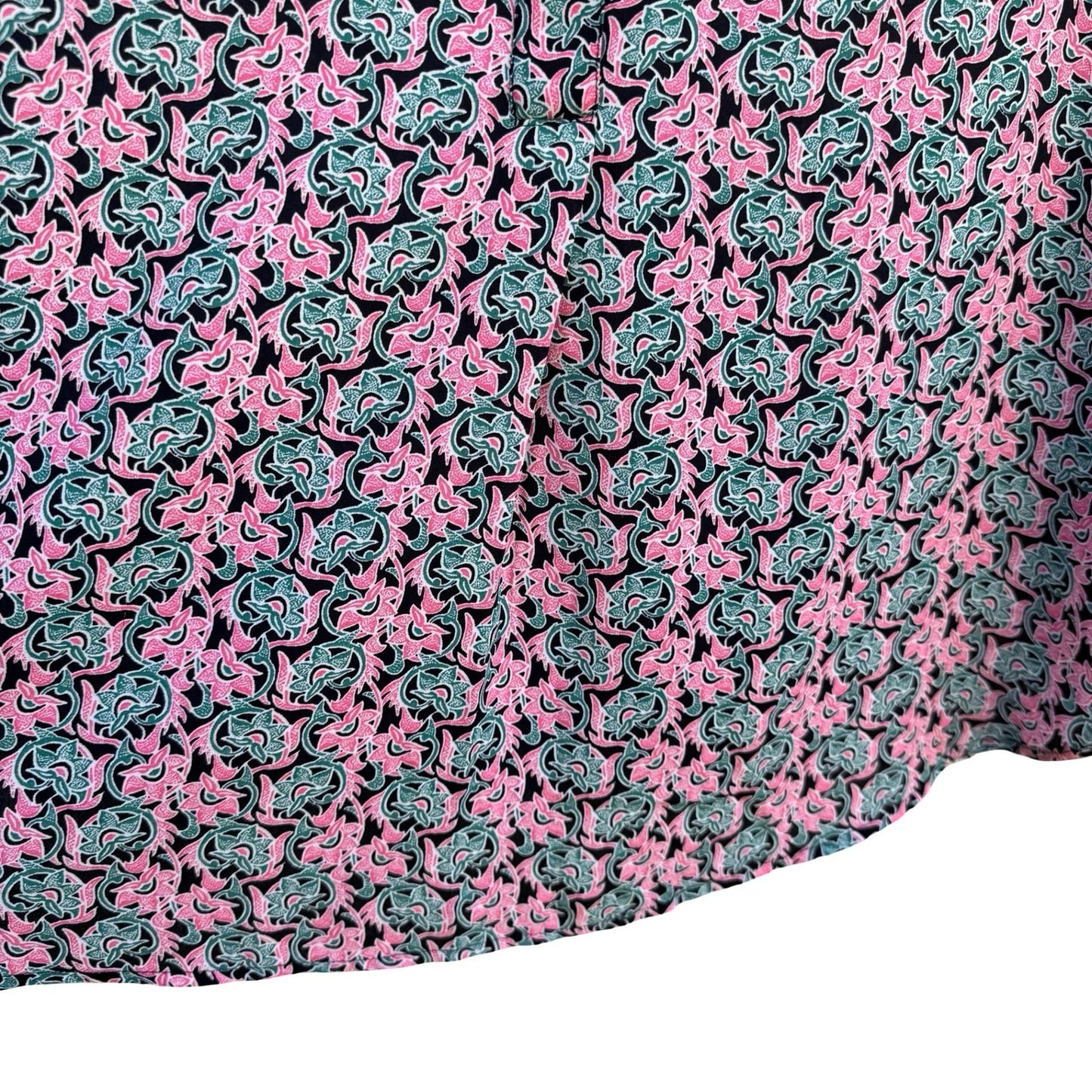 Gap Womens Pink Teal Floral Paisley Long Sleeve Popover Tunic Blouse Medium Boho