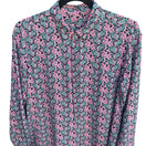 Switch Gap Womens Pink Teal Floral Paisley Long Sleeve Popover Tunic Blouse Medium Boho 3 image