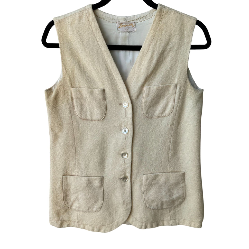 Bronson of California Vintage 50s 60s Butter Womens Wool Lined Four Pocket Vest