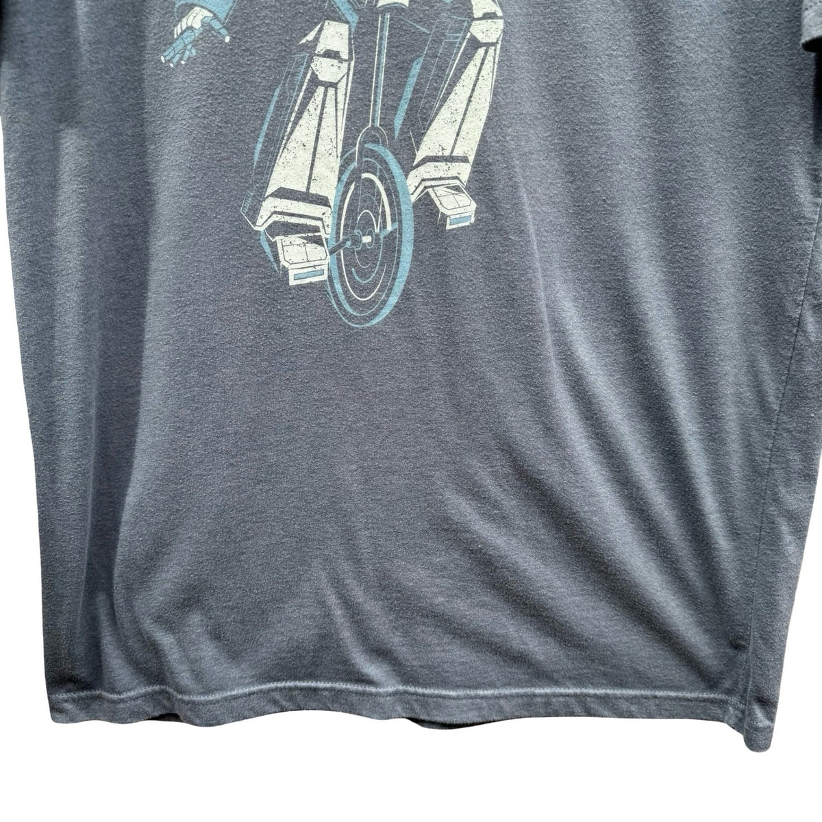 Story Spark Robot Unicycle Techwear Geek Chic Robot Graphic T-Shirt Mens Gray L