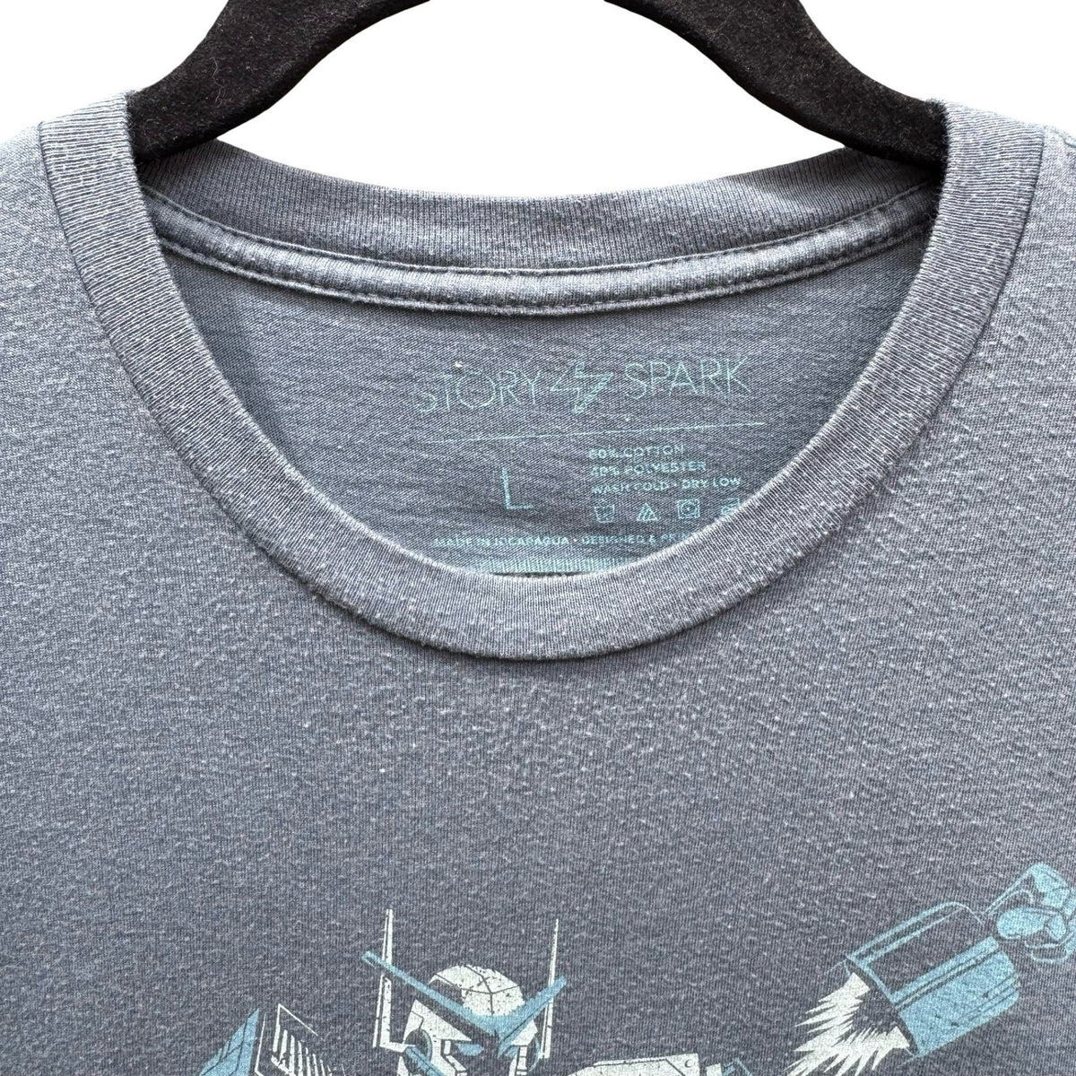 Story Spark Robot Unicycle Techwear Geek Chic Robot Graphic T-Shirt Mens Gray L