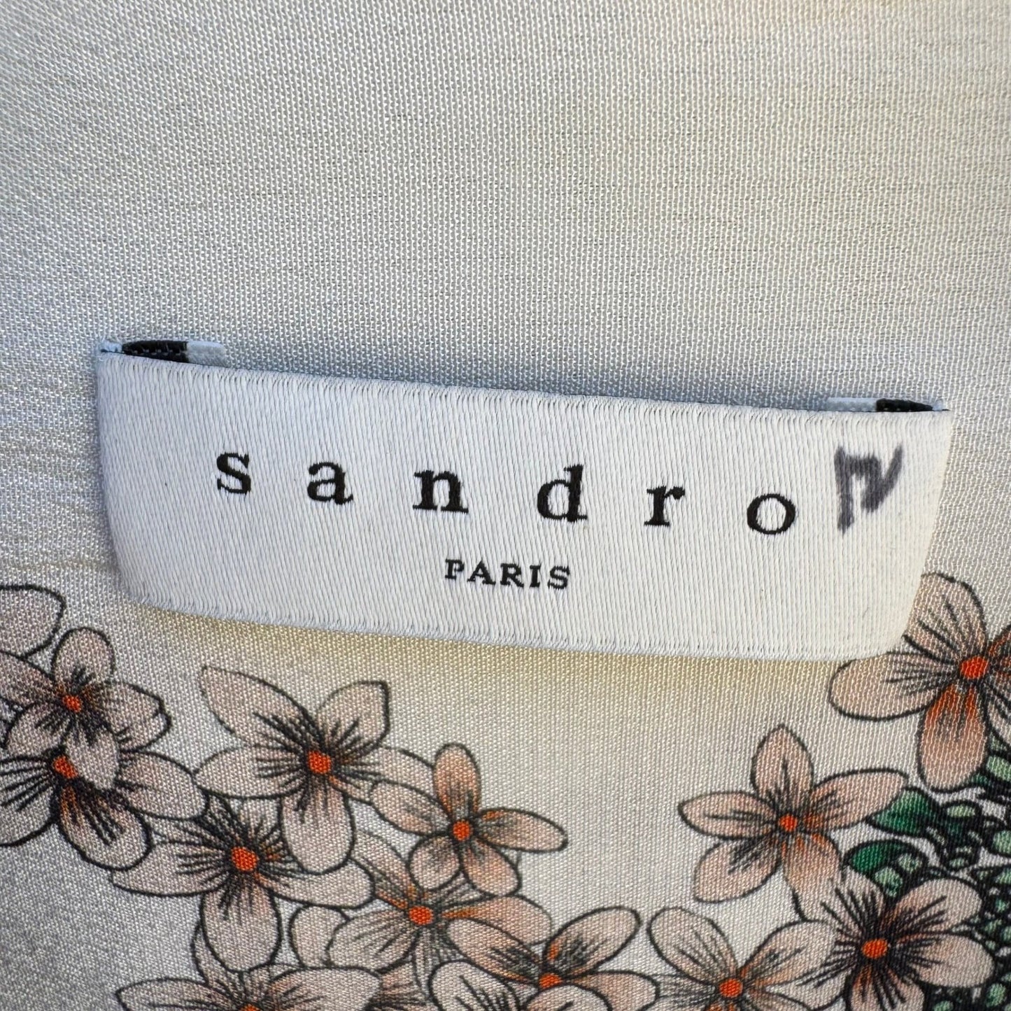 Sandro Paris Silk Resortwear Tropical Hibiscus Boho Beachy Luxury Shirt Womens L
