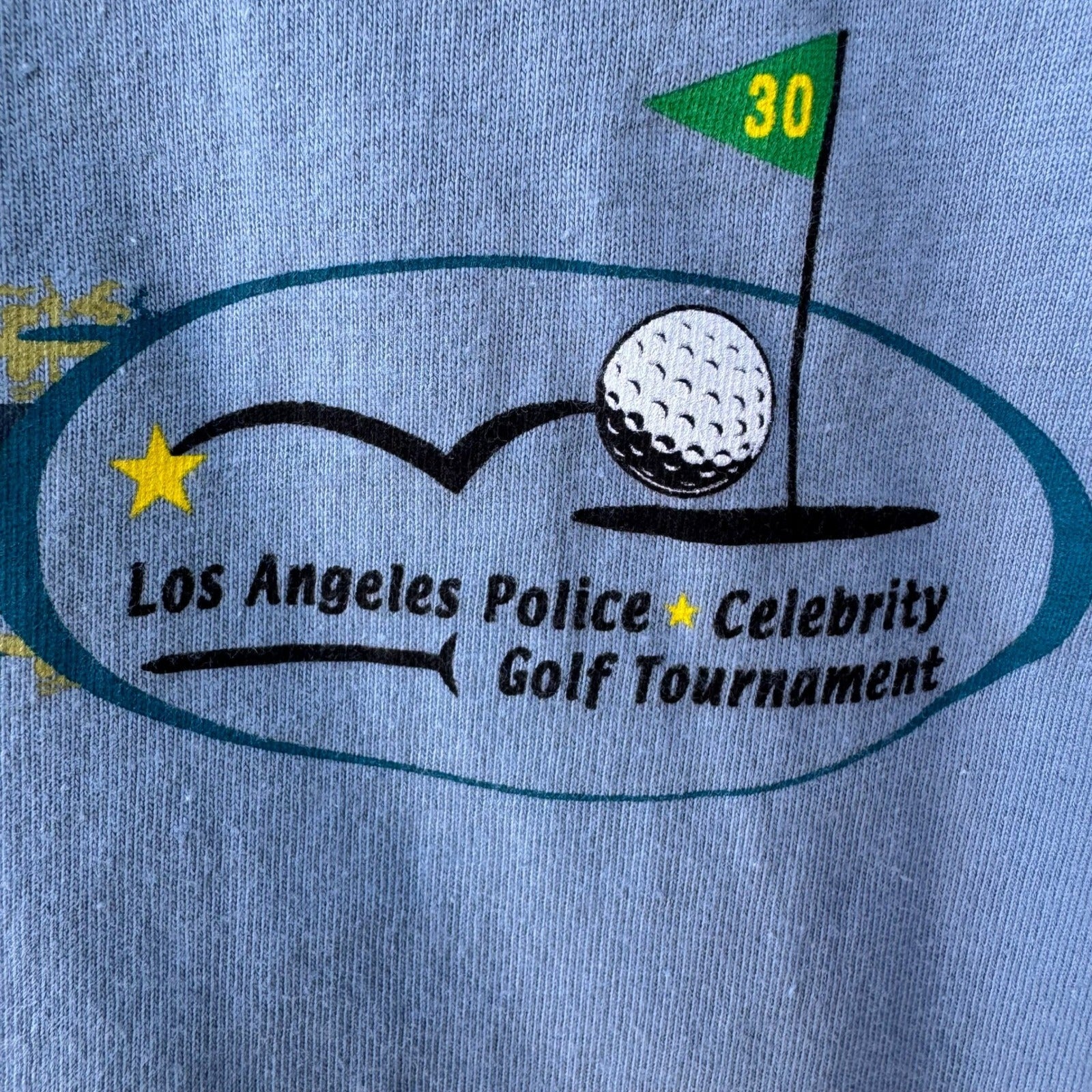 Hanes Beefy-T Mens XXL Blue LA Police Celebrity Golf Tournament Graphic T-Shirt
