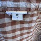 Switch Vintage Mens Brown Blue Gingham Long Sleeve 1/2 Button Madras Cotton Tunic Shirt 2 image