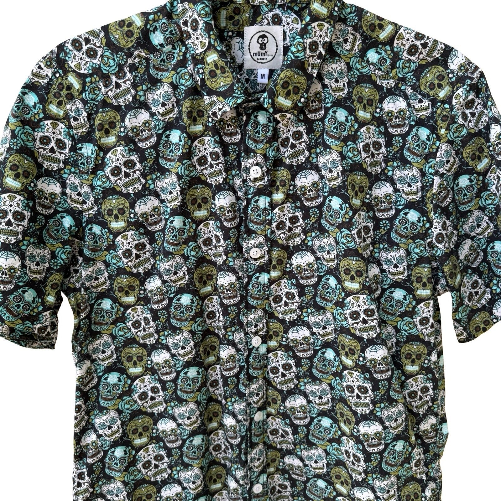 Mumy Room Madrid Umami Sugar Skull Rockabilly Psychobilly Tattoo Print Shirt M