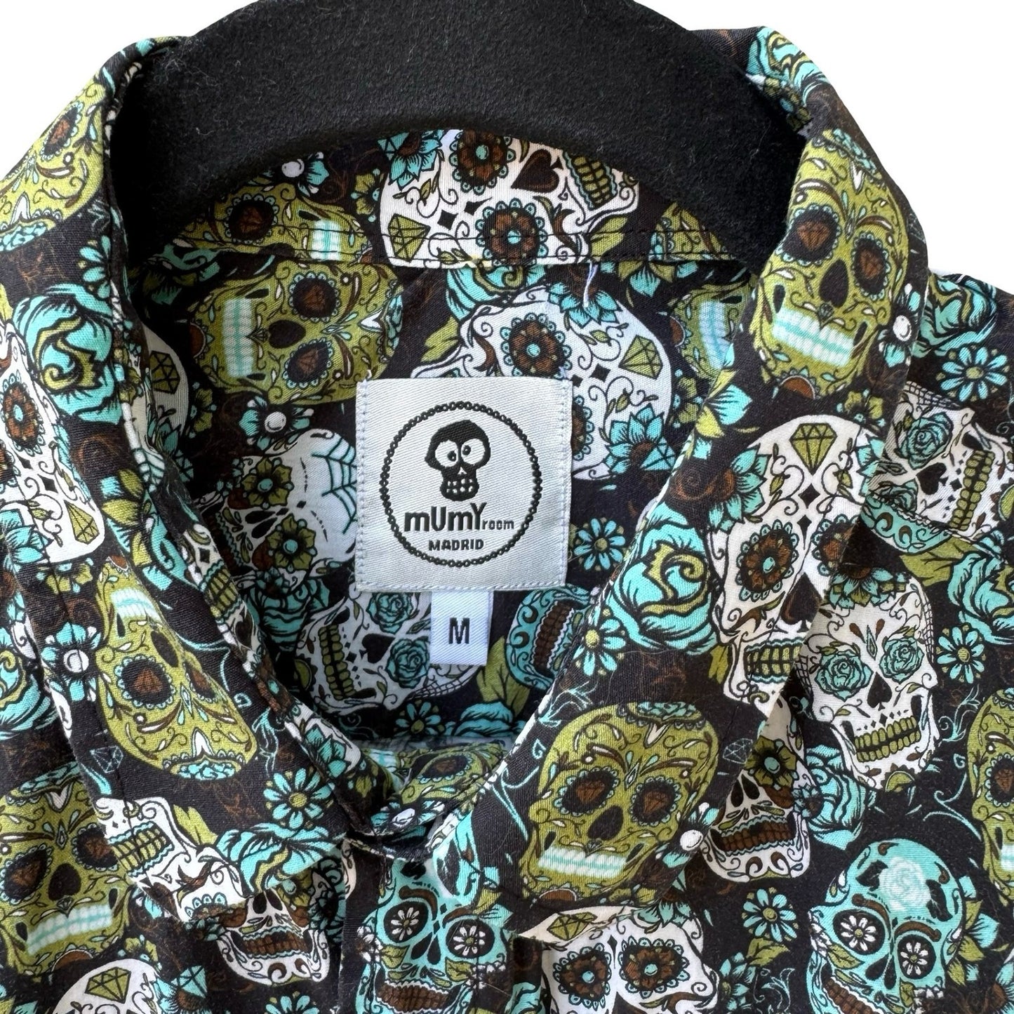 Mumy Room Madrid Umami Sugar Skull Rockabilly Psychobilly Tattoo Print Shirt M