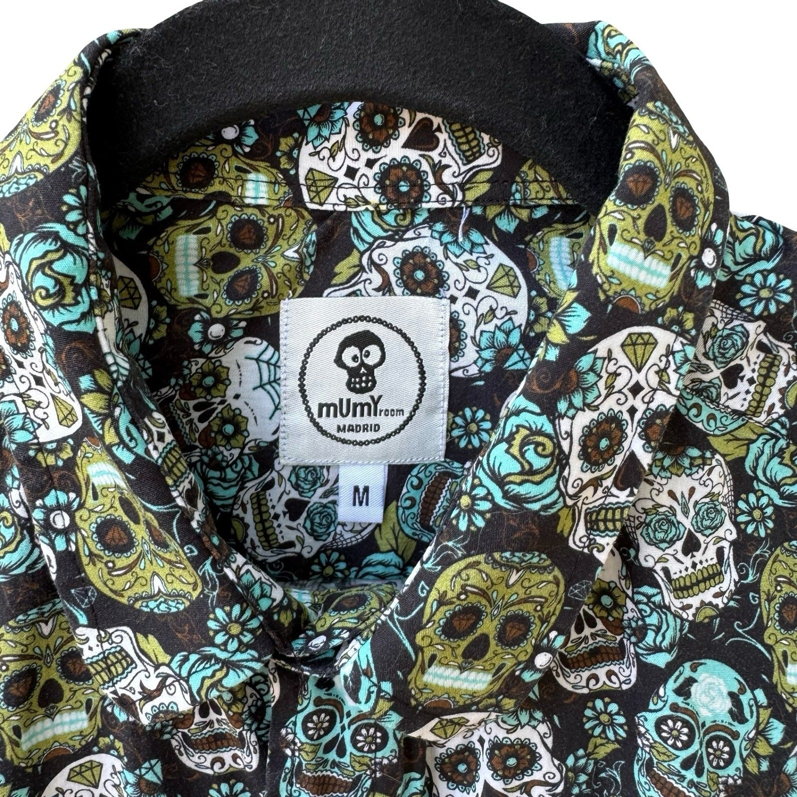 Mumy Room Madrid Umami Sugar Skull Rockabilly Psychobilly Tattoo Print Shirt M