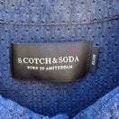 Switch Scotch &amp; Soda Micro Dot Slim Fit Tailored Business Casual Shirt Mens L Blue 2 image
