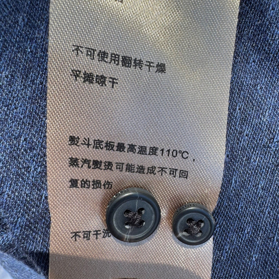 Scotch & Soda Micro Dot Slim Fit Tailored Business Casual Shirt Mens L Blue