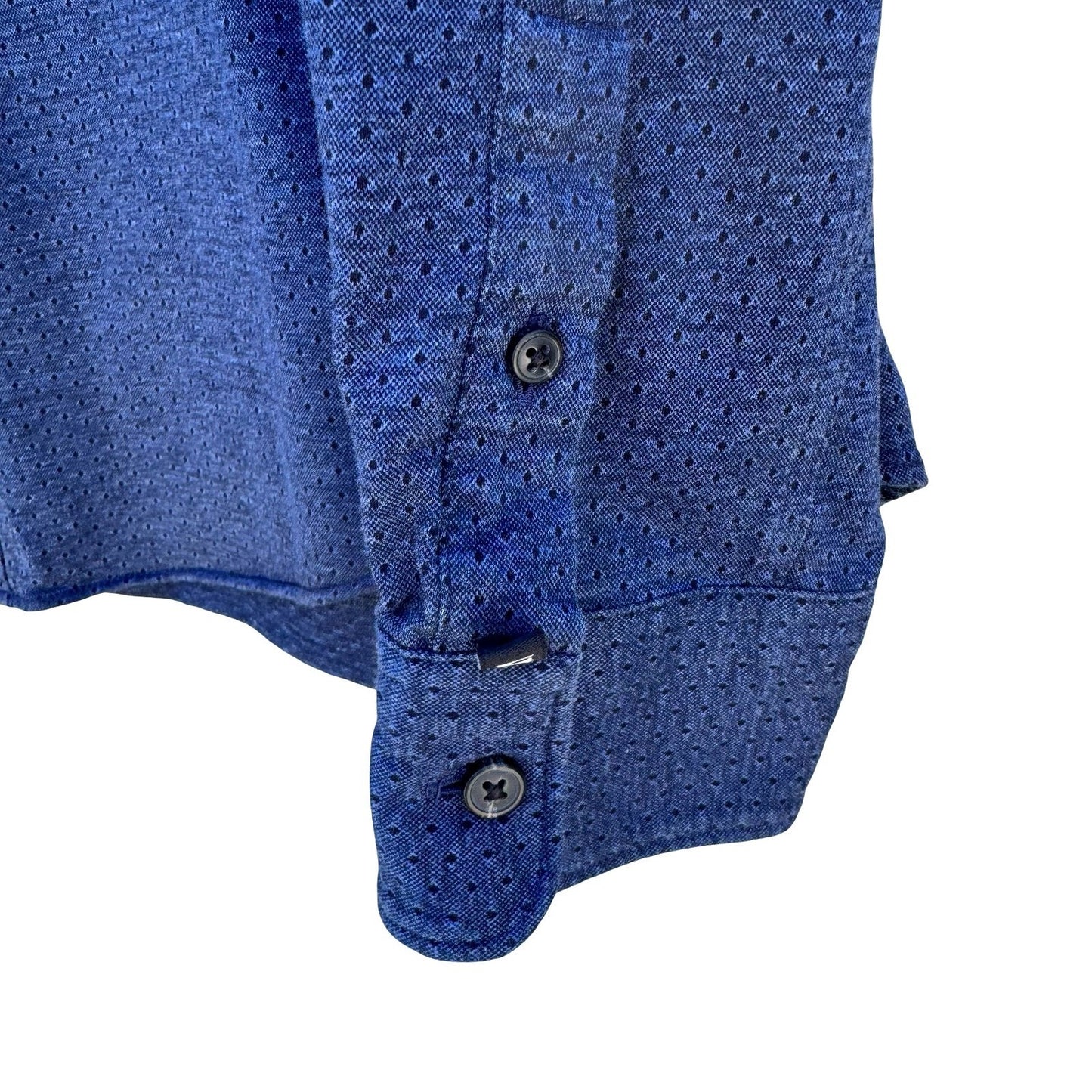Scotch & Soda Micro Dot Slim Fit Tailored Business Casual Shirt Mens L Blue