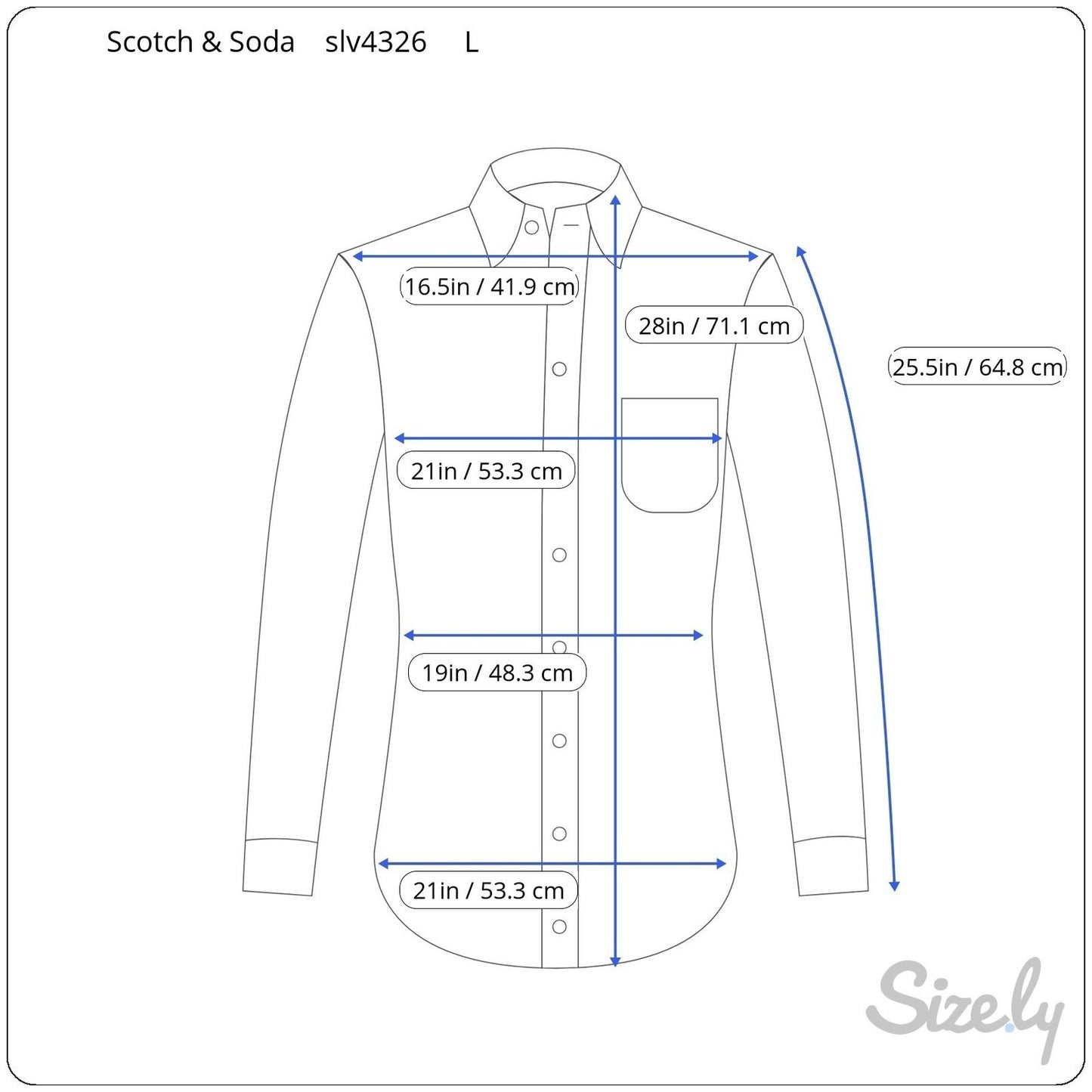 Scotch & Soda Micro Dot Slim Fit Tailored Business Casual Shirt Mens L Blue