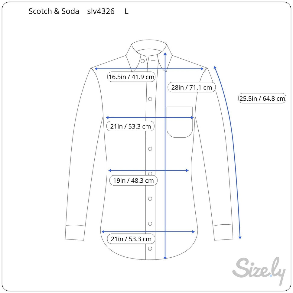 Scotch & Soda Micro Dot Slim Fit Tailored Business Casual Shirt Mens L Blue