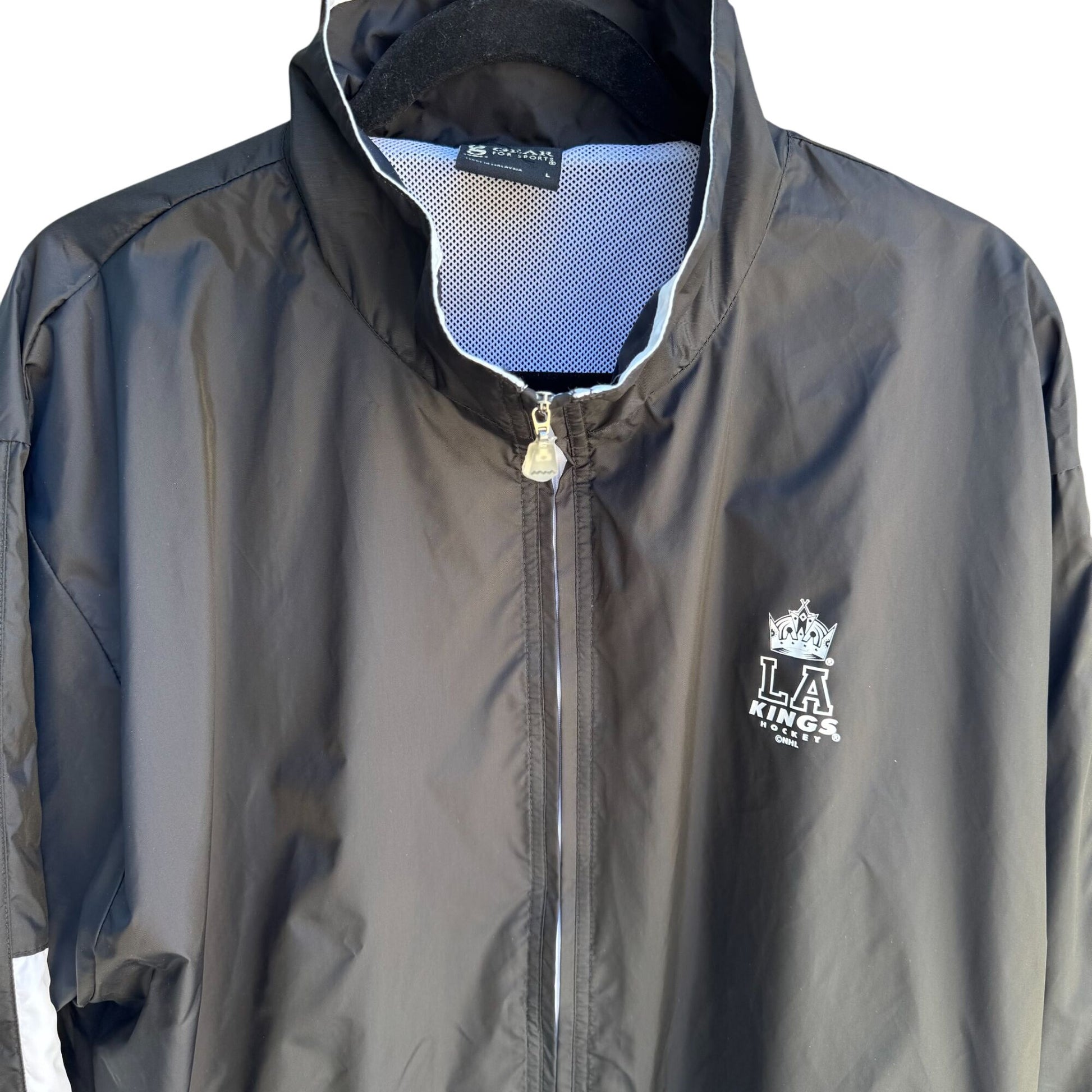 LA Kings Gear For Sports NHL Hockey Black Warm Up Suit Windbreaker Jacket New L
