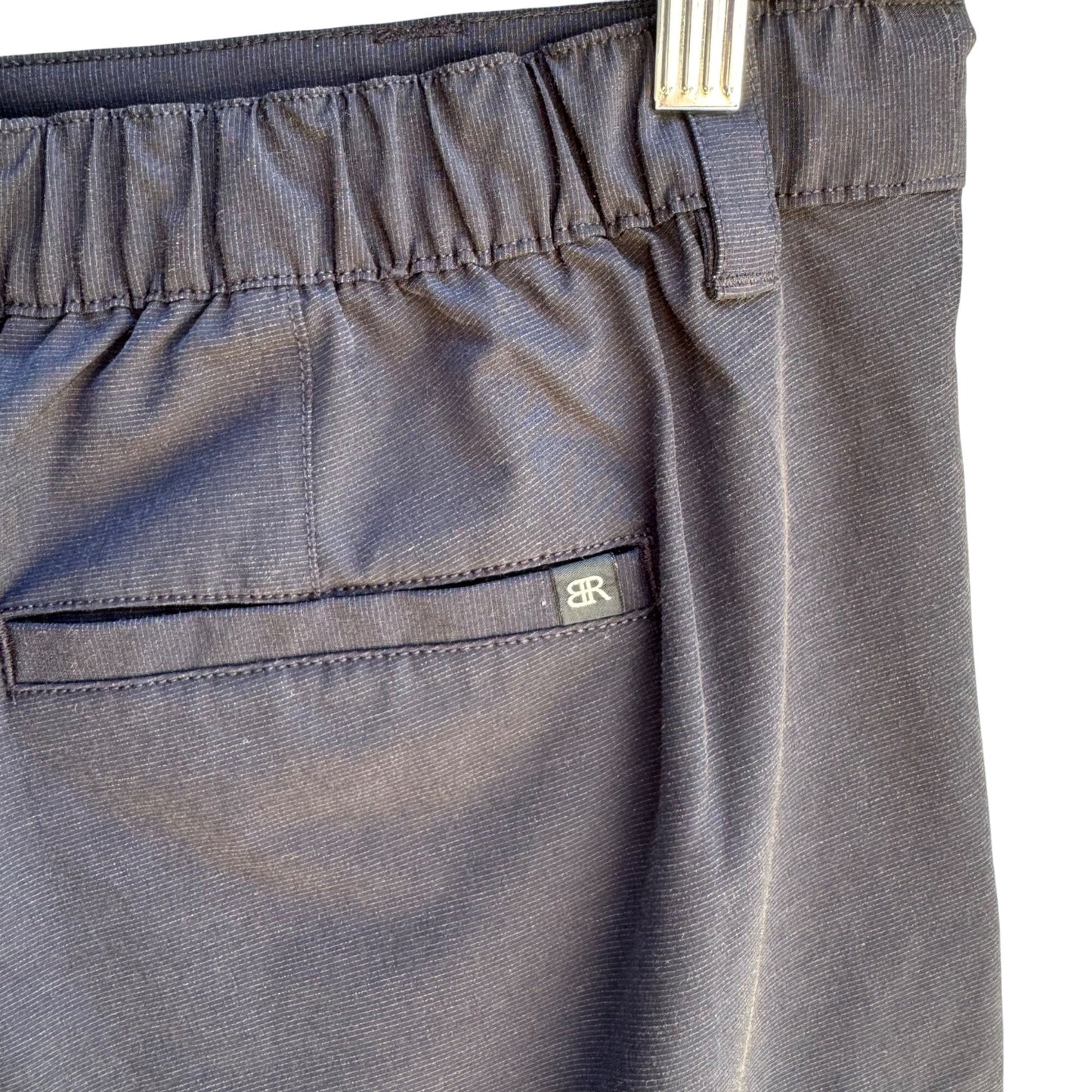 Banana Republic Mens Charcoal Black Relaxed-Fit Lightweight Elastic Waist Shorts