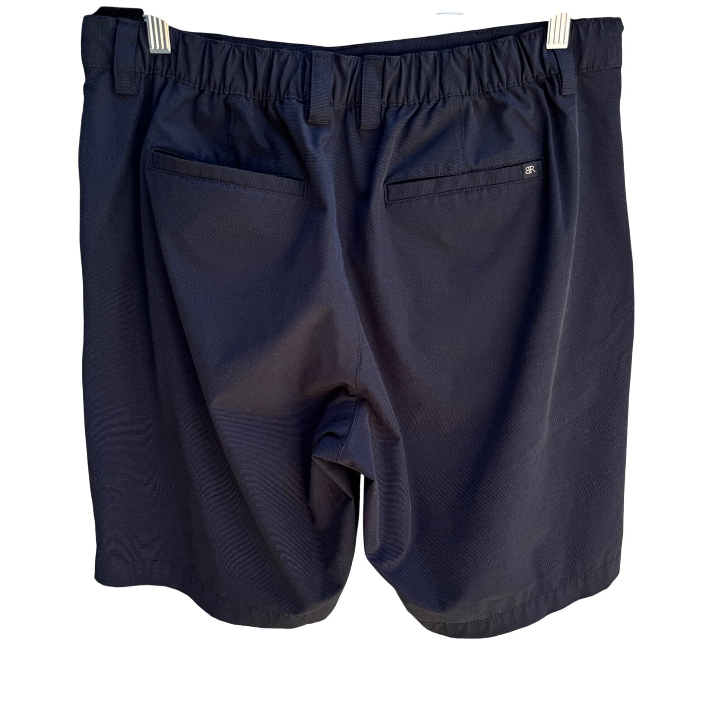 Banana Republic Mens Charcoal Black Relaxed-Fit Lightweight Elastic Waist Shorts