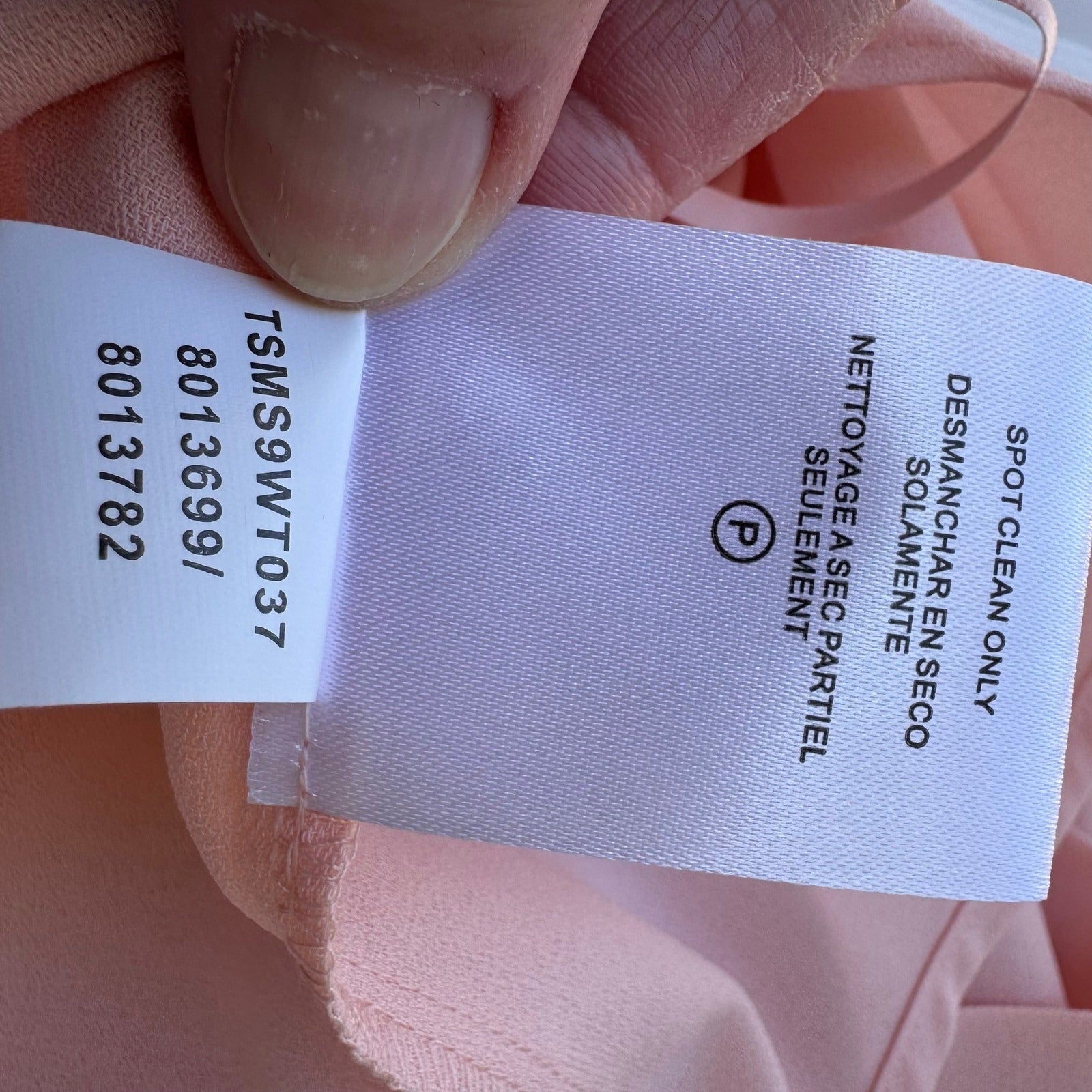 Tahari Arthur S Levine Feminine Pastel Pink Pleated Cinched Back Blouse L NEW