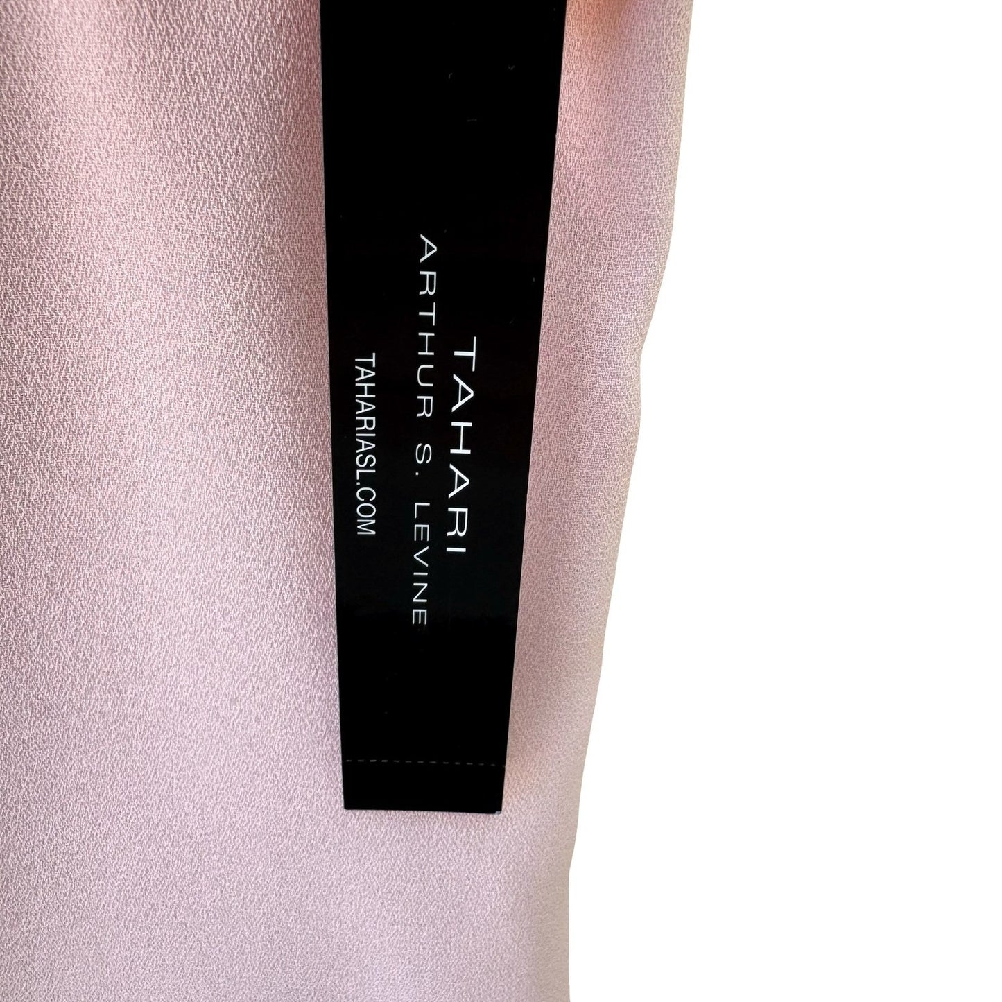 Tahari Arthur S Levine Feminine Pastel Pink Pleated Cinched Back Blouse L NEW