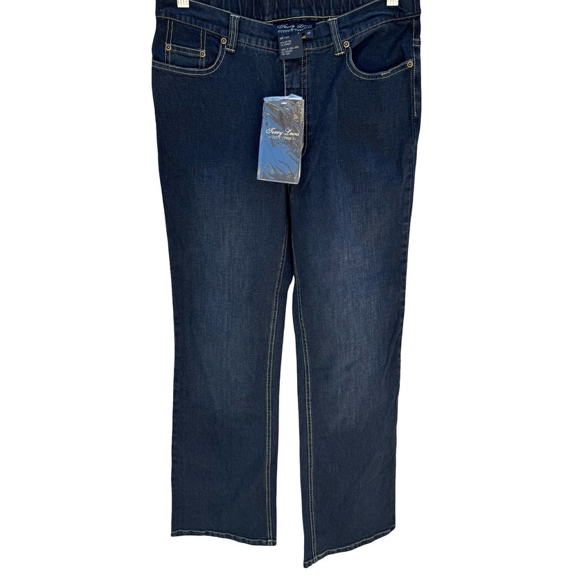 Terry Lewis Classic Luxuries Dark Wash Straight Leg Jeans Size 8P NWT Stretch