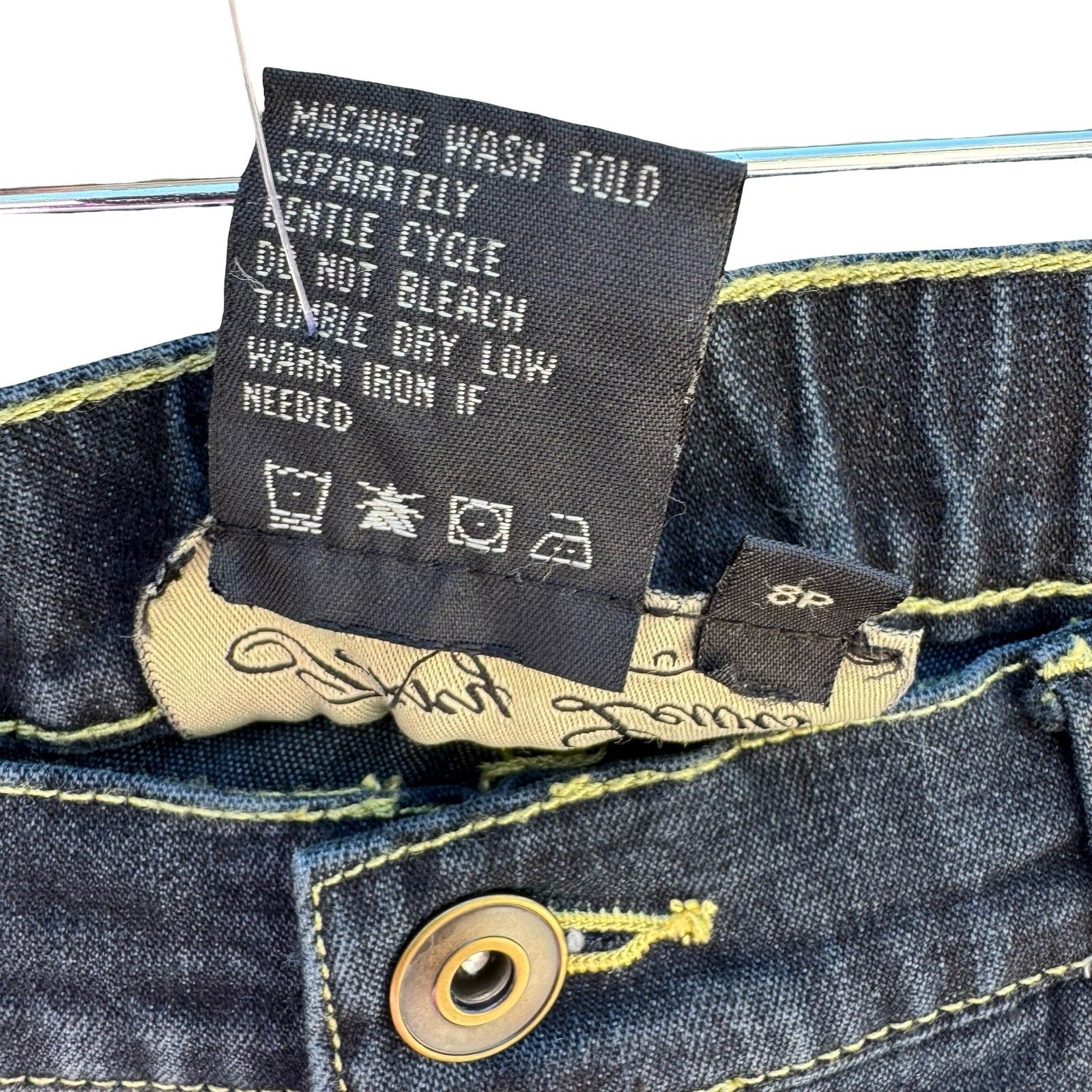 Terry Lewis Classic Luxuries Dark Wash Straight Leg Jeans Size 8P NWT Stretch