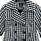 Switch Luii Womens Gingham Double Breasted Cropped Jacket Black White 3/4 Sleeve PS 3 image